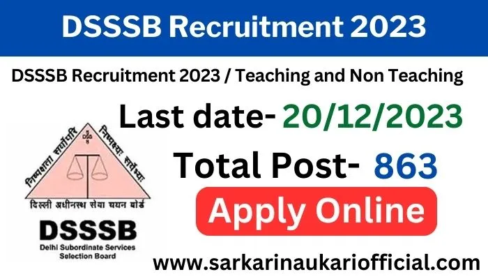 DSSSB Recruitment 2023