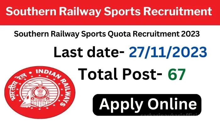 Southern Railway Sports Quota Recruitment 2023