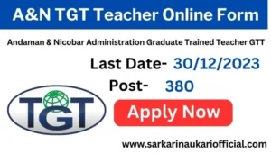 A&N TGT Teacher Online Form 2023