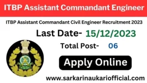 ITBP Assistant Commandant Engineer Online Form 2023