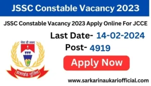 JSSC Constable Vacancy 2023