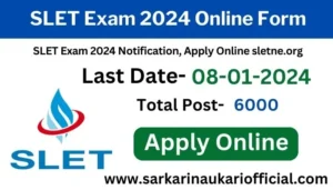 SLET Exam 2024 Online Form