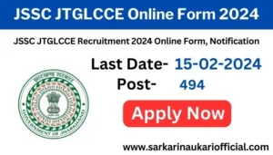 JSSC JTGLCCE Online Form 2024