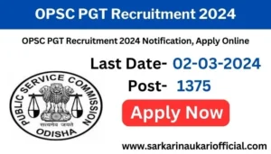 OPSC PGT Recruitment 2024