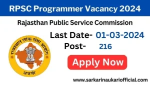 RPSC Programmer Vacancy 2024