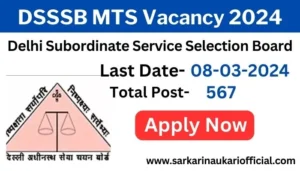 DSSSB MTS Vacancy 2024