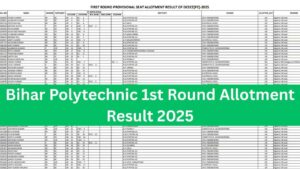 Bihar Polytechnic 1st Round Allotment Result 2025