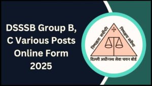 DSSSB Group B, C Various Posts Online Form 2025