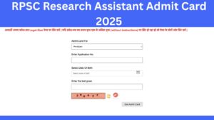 RPSC Research Assistant Admit Card 2025