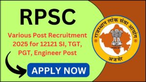 RPSC Various Post Recruitment 2025