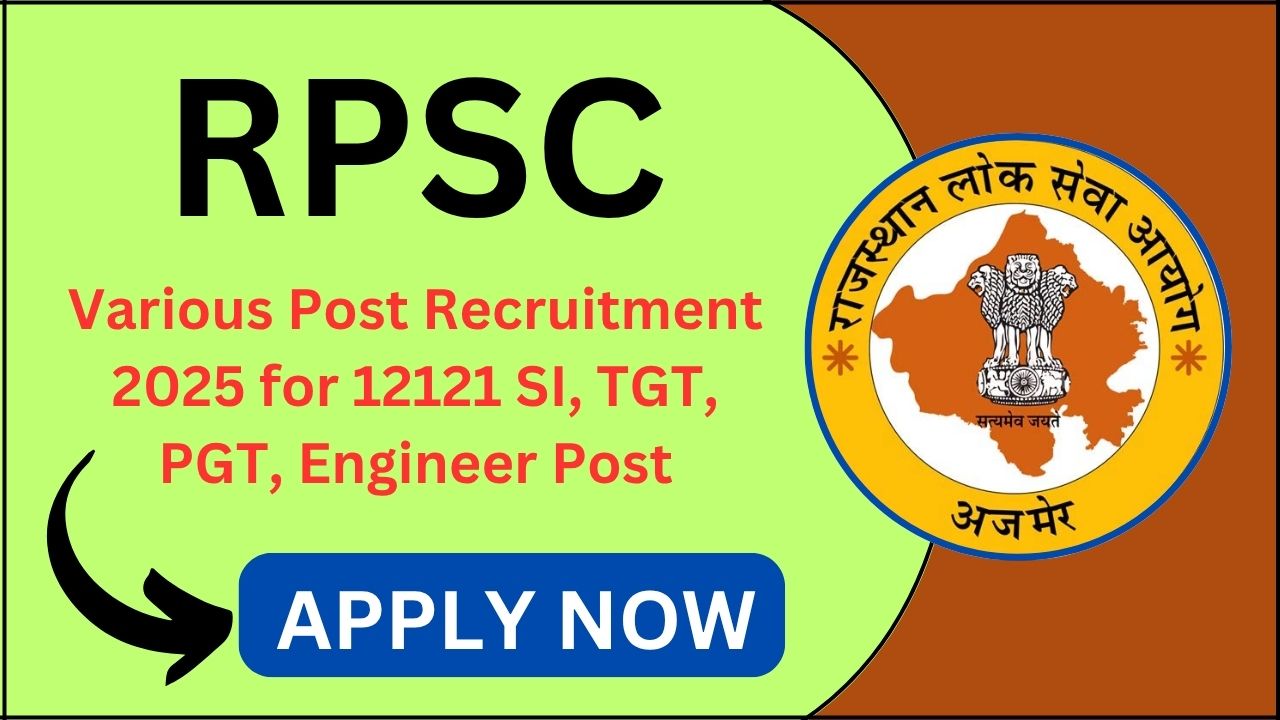 RPSC Various Post Recruitment 2025