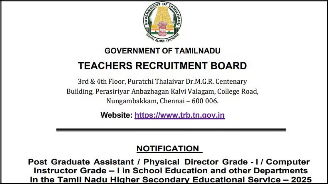 TN TRB Recruitment 2025