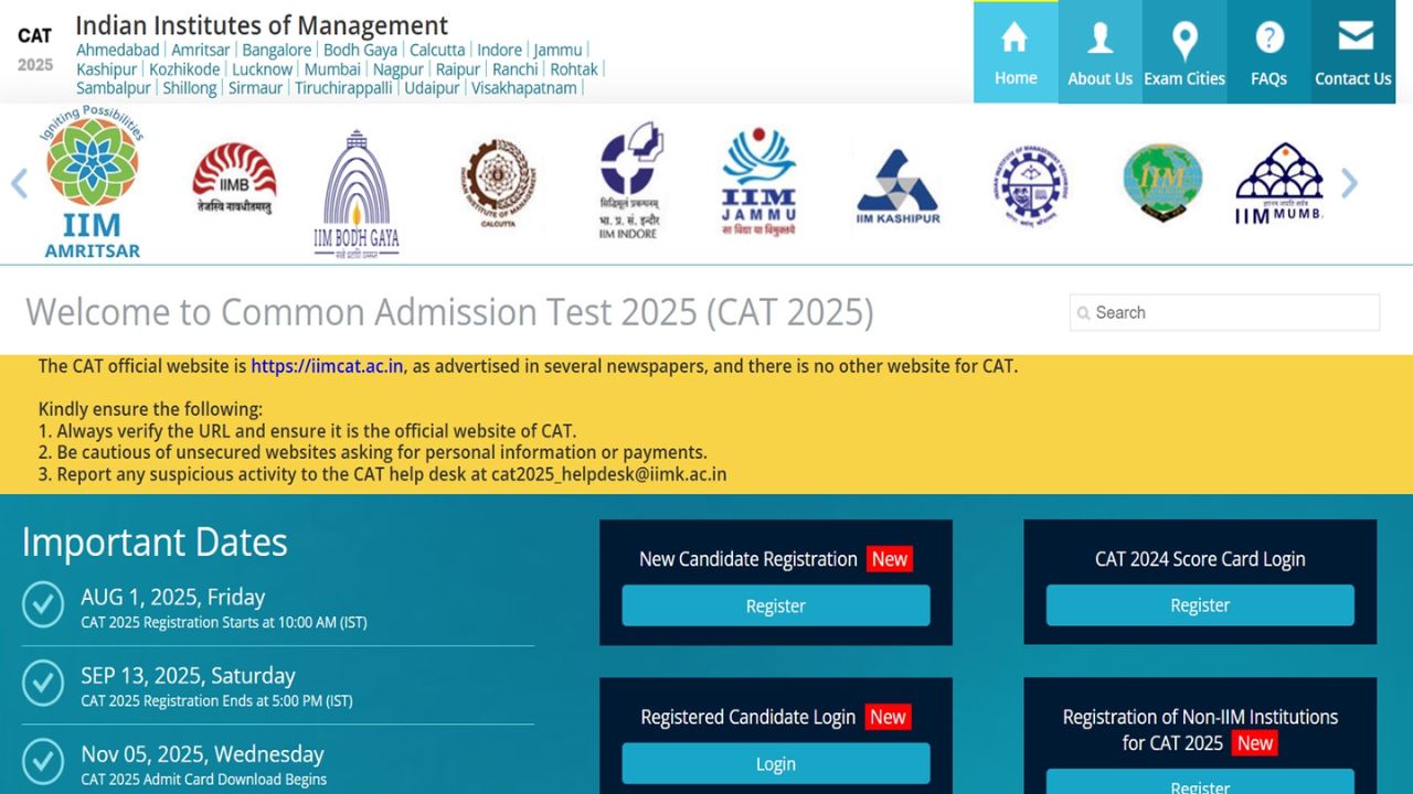 IIM CAT Admission Online Form 2025