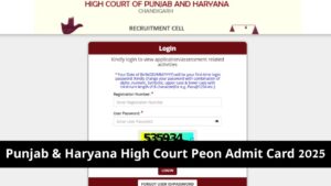 Panjab and Haryana High Court Peon Admit Card 2025