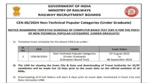 RRB NTPC UG Admit Card 2025