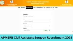 APMSRB Civil Assistant Surgeon Recruitment 2025
