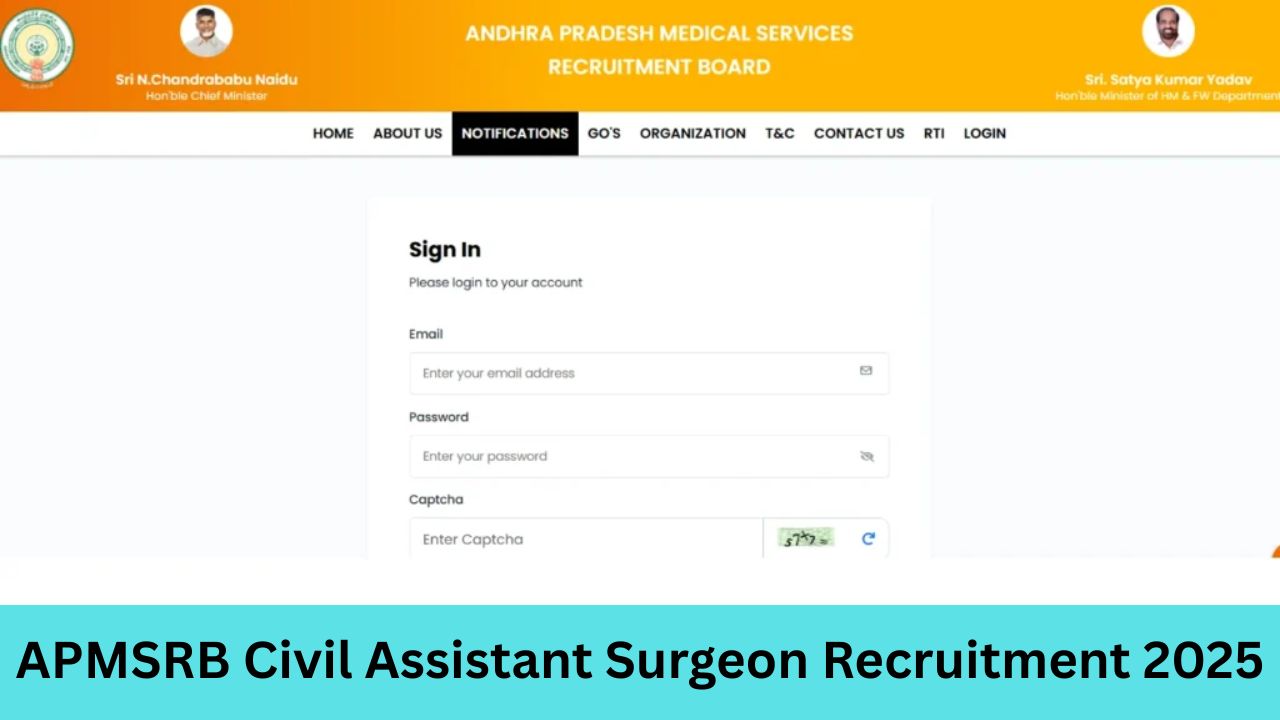 APMSRB Civil Assistant Surgeon Recruitment 2025