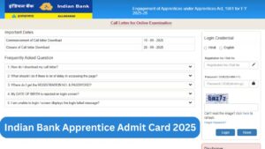 Indian Bank Apprentice Admit Card 2025
