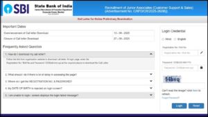 SBI Clerk Pre Admit Card 2025
