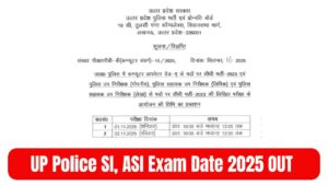 UP Police SI, ASI Exam Date 2025 OUT