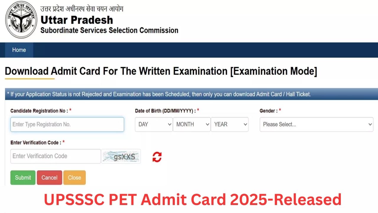 UPSSSC PET Admit Card 2025