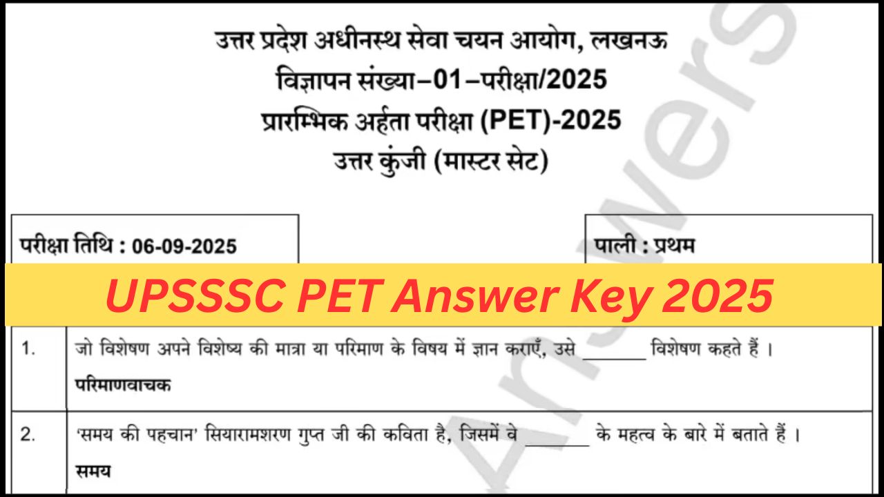 UPSSSC PET Answer Key 2025