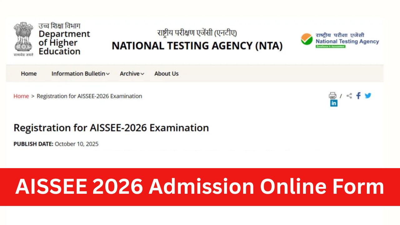 NTA AISSEE 2026 Admission Form