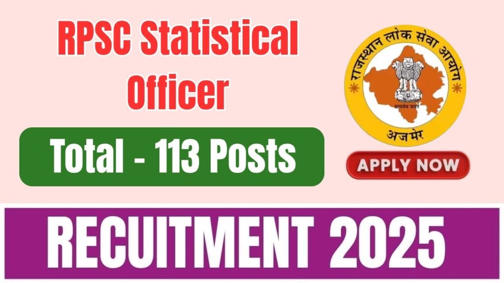 RPSC Statistical Officer Recruitment 2025