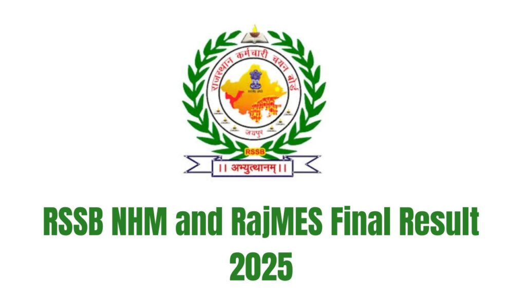 RSSB NHM & RajMES Final Result 2025