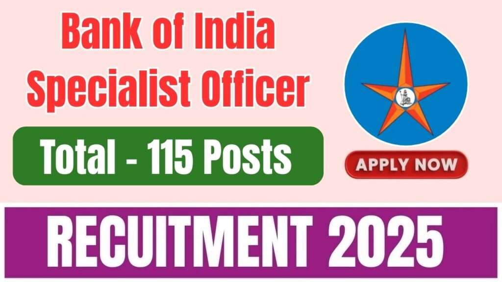 Bank of India Specialist Officer Recruitment 2025