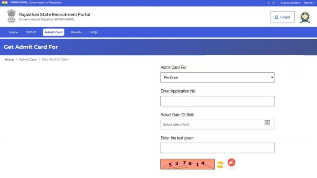 RPSC SI Telecom Admit Card 2025