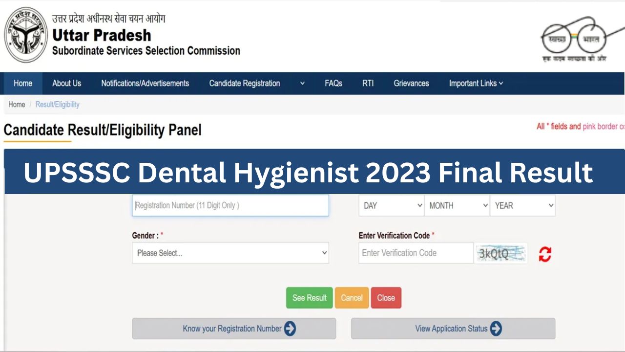 UPSSSC Dental Hygienist 2023 Final Result