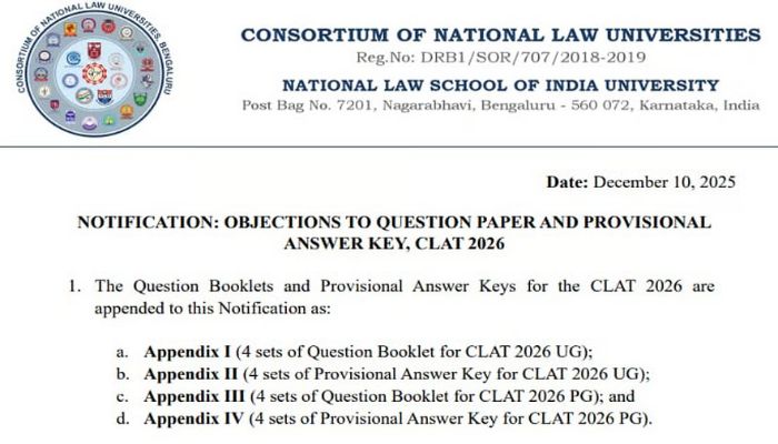 CLAT Answer Key 2026