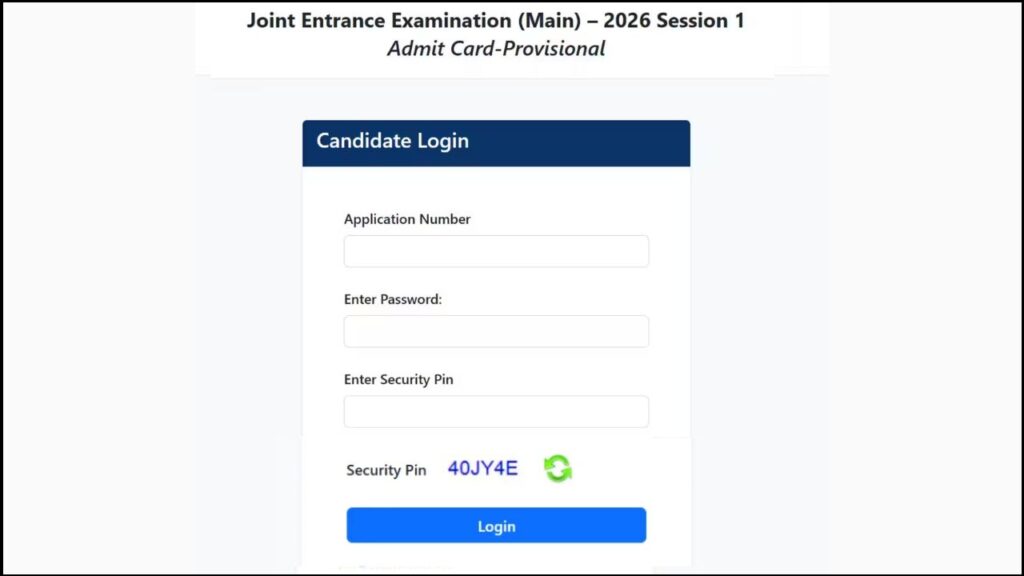 NTA JEE Main Session-I Admit Card 2026 NTA JEE Main Session-I Admit Card 2026
