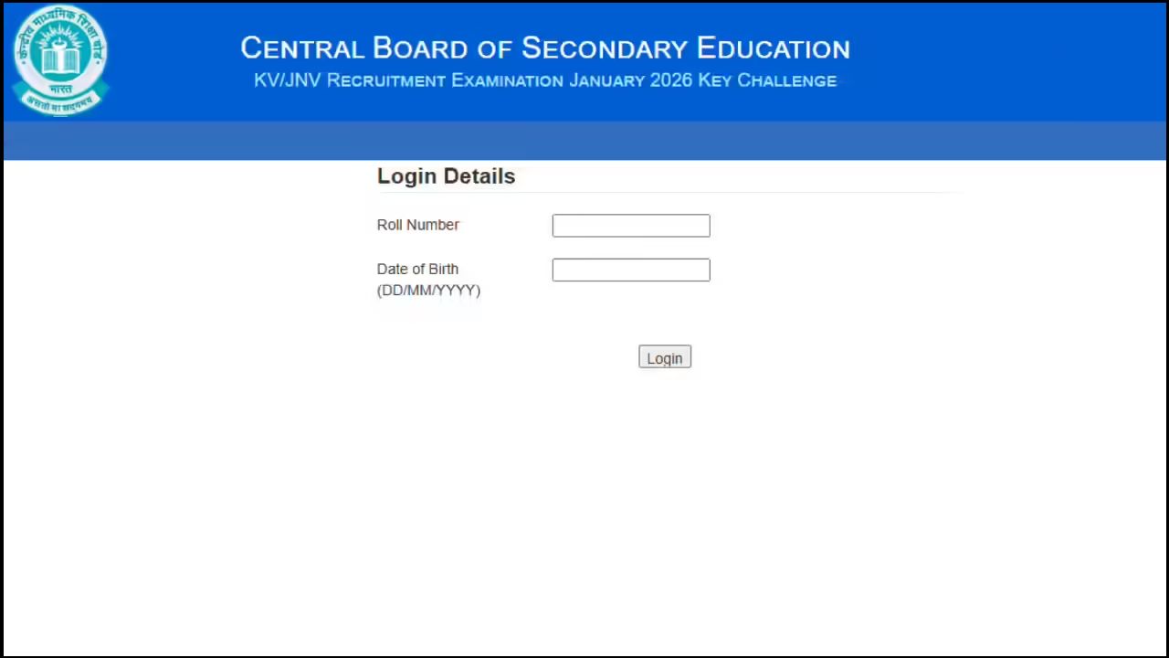 KVS NVS Teaching and Non-Teaching Answer Key 2026