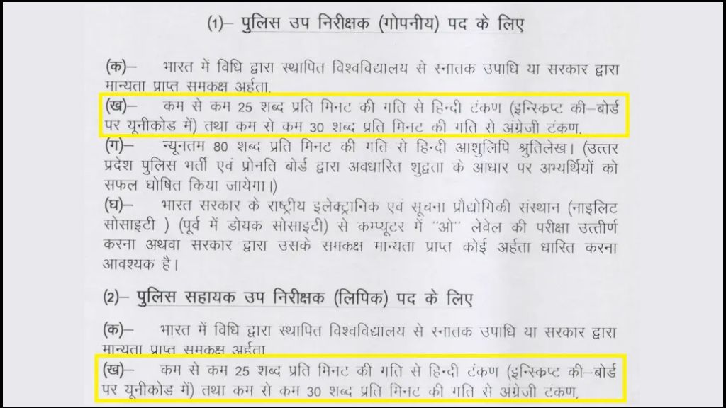 UPSC Police SI/ ASI 2023 Typing Test Exam Date