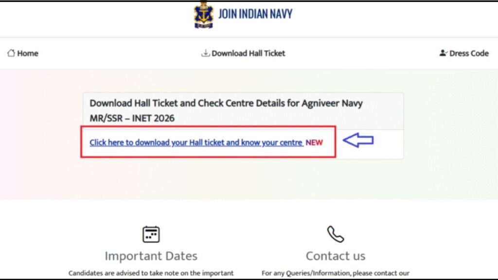 Indian Navy Agniveer MR Musician Admit Card 2026