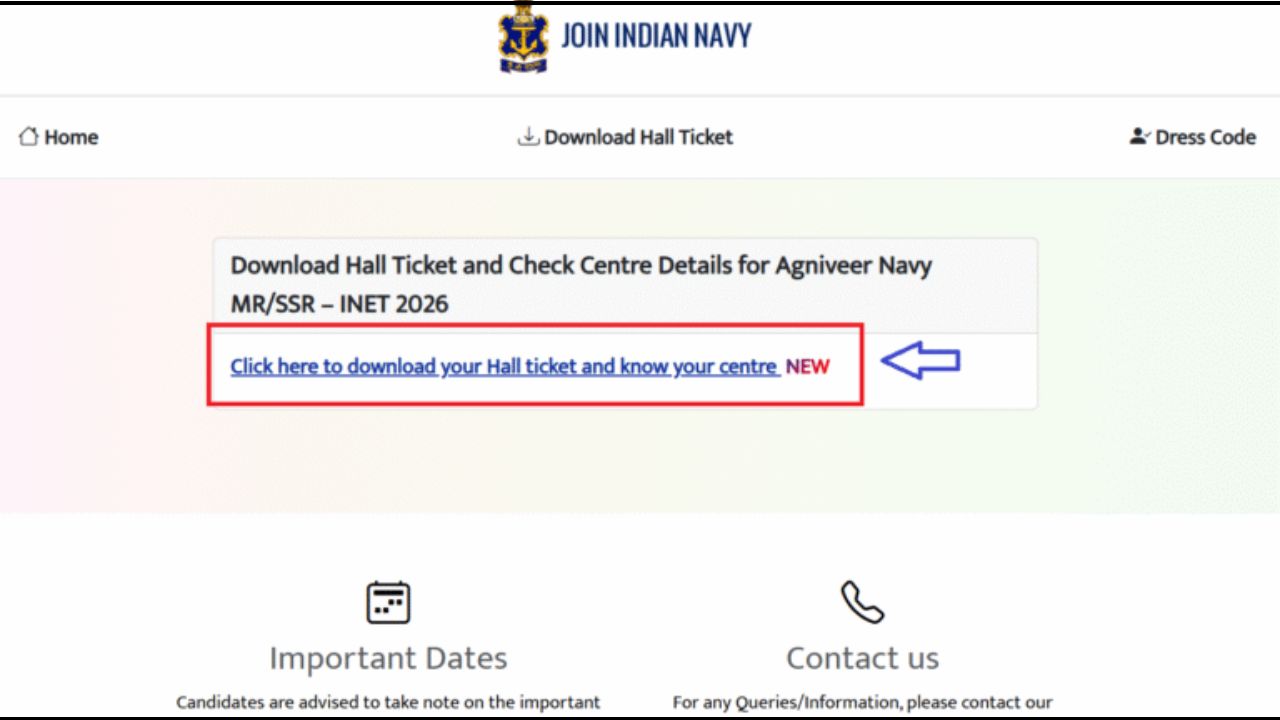 Indian Navy Agniveer MR Musician Admit Card 2026