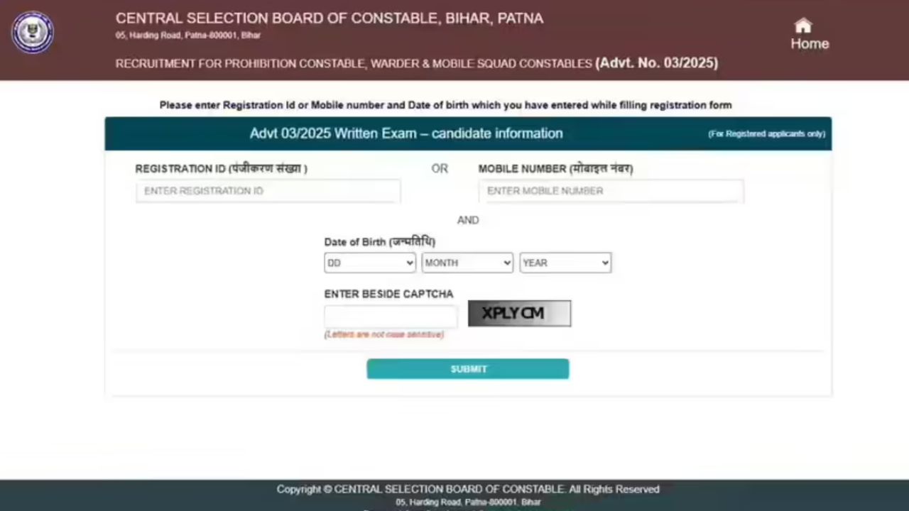 Bihar Police Prohibition Constable Exam City Details 2026
