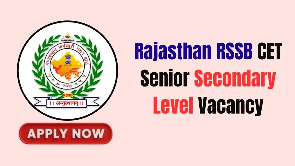 Rajasthan RSSB CET Senior Secondary Level Online Form 2026