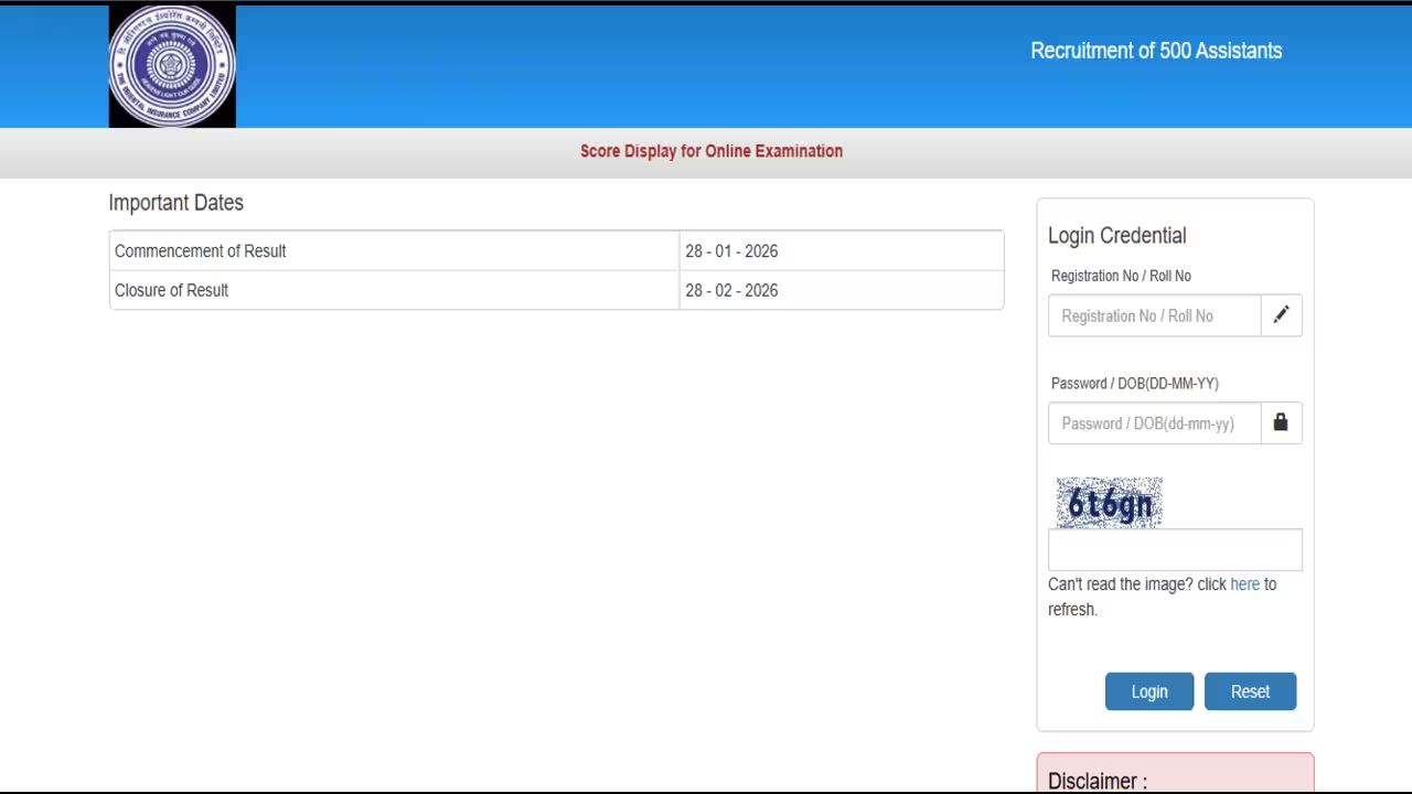 OICL Administrative Officer Final Result 2026