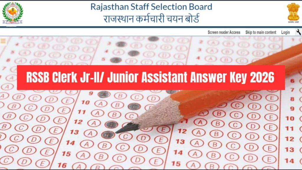 RSSB Clerk Jr-II/ Junior Assistant Answer Key 2026
